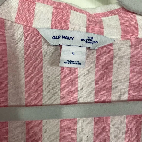 Pink and White Striped Button-Up Shirt - Picture 2 of 6
